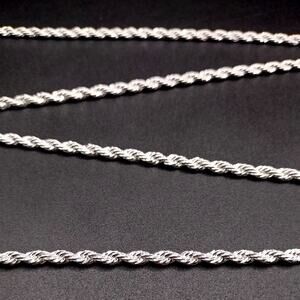 925 Sterling Silver Plated Necklace Diamond Cut 4mm VTG Fashion Birthday Gift